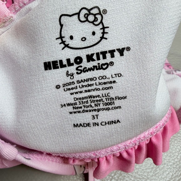 Pink Hello Kitty Ruffle Bikini Top 3T - Picture 4 of 4